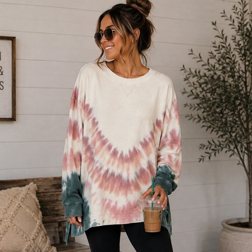 Maurice's Tie Dye Oversized Side Slit Sweater Size 1XL